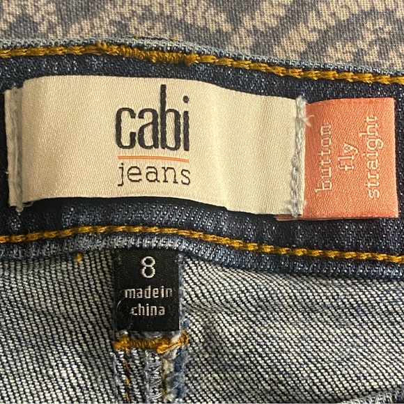 Cabi Button Fly Straight Leg Jeans Women’s 8 Denim Blue Stretch Mid Rise - Picture 2 of 12